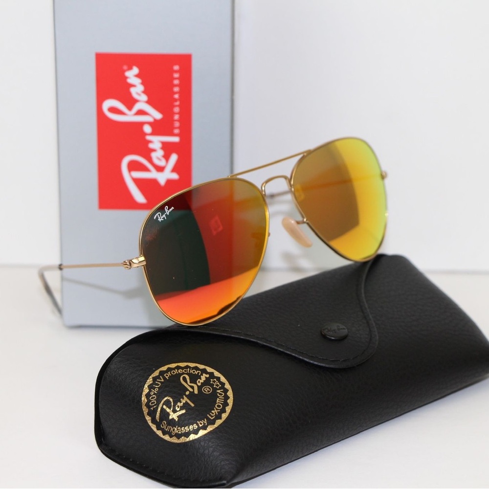 Ray-Ban Orange Flash  Aviator Sunglasses